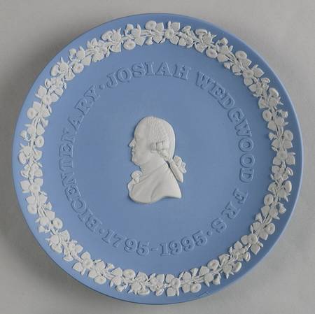 Cream Color on Lavender (Pale Blue) Jasperware Collector Plate