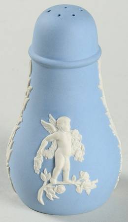 Cream Color on Lavender (Pale Blue) Jasperware Pepper Shaker