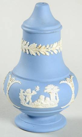 Cream Color on Lavender (Pale Blue) Jasperware Salt Shaker