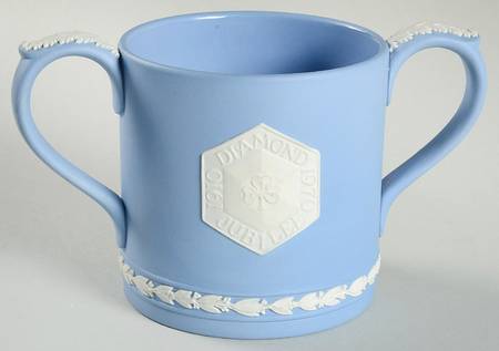 Cream Color on Lavender (Pale Blue) Jasperware Loving Cup