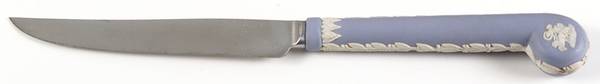 Cream Color on Lavender (Pale Blue) Jasperware Individual Steak Knife