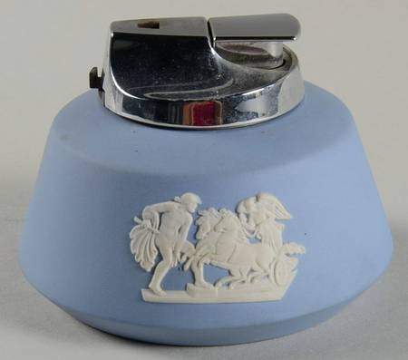 Cream Color on Lavender (Pale Blue) Jasperware Cigarette Lighter