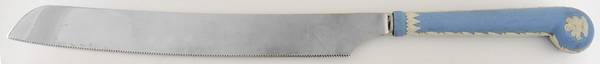 Cream Color on Lavender (Pale Blue) Jasperware Wedding Cake Knife with Stainless Blade