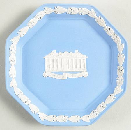 Cream Color on Lavender (Pale Blue) Jasperware 4" Octagonal Tray