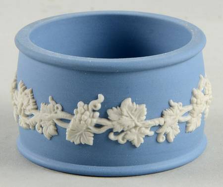 Cream Color on Lavender (Pale Blue) Jasperware Napkin Ring by Wedgwood