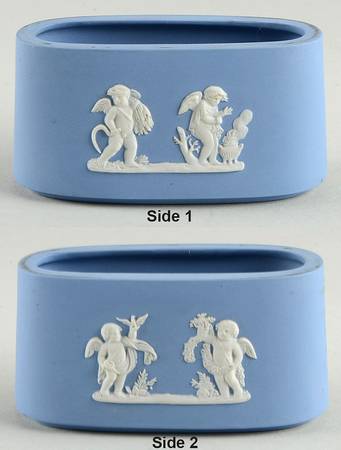 Cream Color on Lavender (Pale Blue) Jasperware Cigarette Lighter-No Element