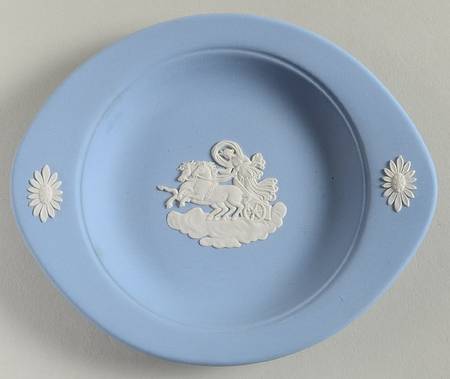 Cream Color on Lavender (Pale Blue) Jasperware Barlaston Tray