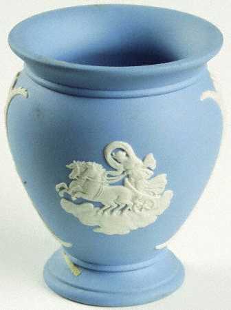 Cream Color on Lavender (Pale Blue) Jasperware Garden Posey Pot