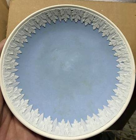 Cream Color on Lavender (Pale Blue) Jasperware Saucer for Footed Cup