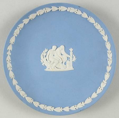 Cream Color on Lavender (Pale Blue) Jasperware Collector Plate