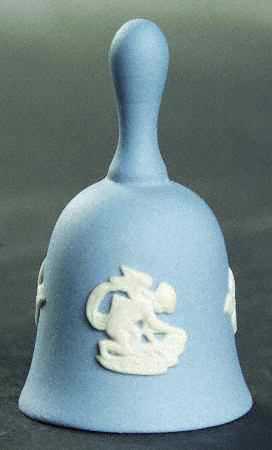 Cream Color on Lavender (Pale Blue) Jasperware Miniature Bell