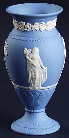 Cream Color on Lavender (Pale Blue) Jasperware Terpsichore Vase