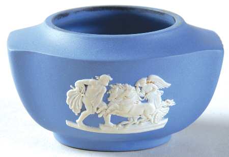 Cream Color on Lavender (Pale Blue) Jasperware Cigarette Lighter-No Element