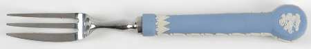 Cream Color on Lavender (Pale Blue) Jasperware Dessert Fork