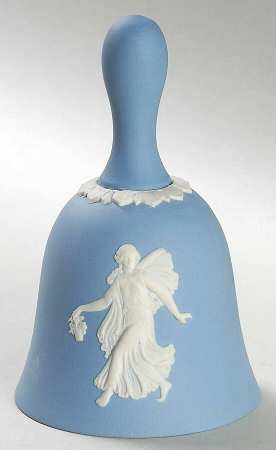 Cream Color on Lavender (Pale Blue) Jasperware Bell