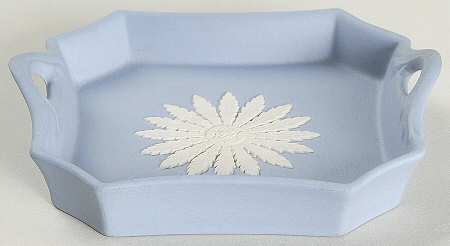 Cream Color on Lavender (Pale Blue) Jasperware Athens Tray