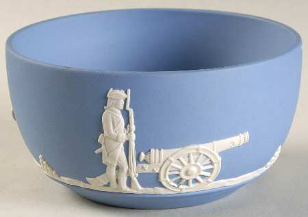 Cream Color on Lavender (Pale Blue) Jasperware Bute Bowl