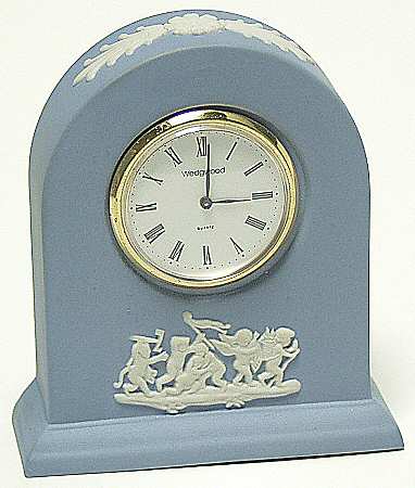 Cream Color on Lavender (Pale Blue) Jasperware Small Clock Dome by Wedgwood