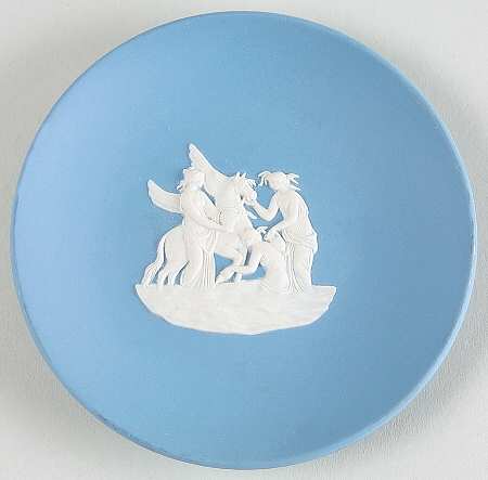 Cream Color on Lavender (Pale Blue) Jasperware Coaster