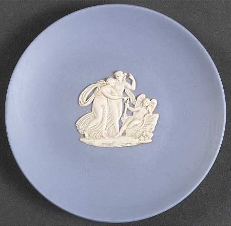 Cream Color on Lavender (Pale Blue) Jasperware Coaster
