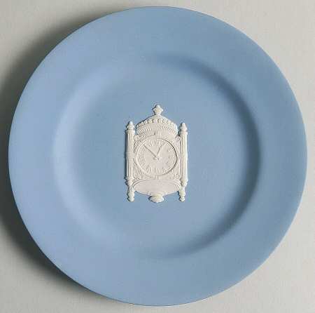 Cream Color on Lavender (Pale Blue) Jasperware Collector Plate