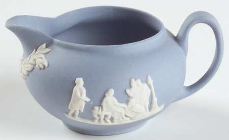 Cream Color on Lavender (Pale Blue) Jasperware Miniature Creamer