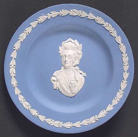 Cream Color on Lavender (Pale Blue) Jasperware Collector Plate