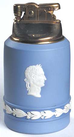 Cream Color on Lavender (Pale Blue) Jasperware Executive Cigarette Lighter