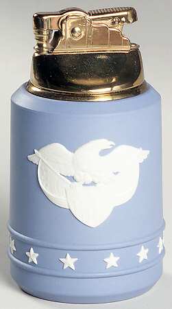 Cream Color on Lavender (Pale Blue) Jasperware Executive Cigarette Lighter