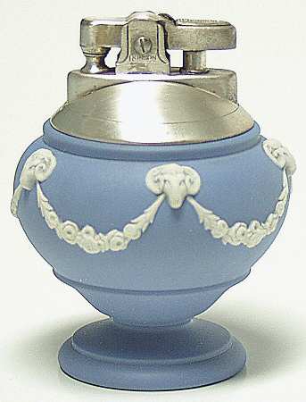 Cream Color on Lavender (Pale Blue) Jasperware Cigarette Lighter