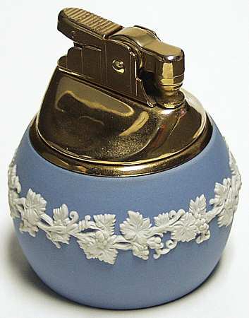 Cream Color on Lavender (Pale Blue) Jasperware Cigarette Lighter