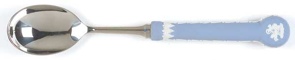 Cream Color on Lavender (Pale Blue) Jasperware Preserve Spoon