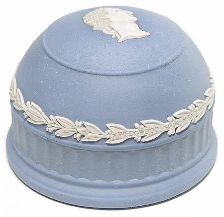 Cream Color on Lavender (Pale Blue) Jasperware Paperweight