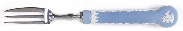 Cream Color on Lavender (Pale Blue) Jasperware Individual Pastry Fork