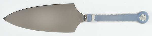 Cream Color on Lavender (Pale Blue) Jasperware Pie & Cake Server with Stainless Blade