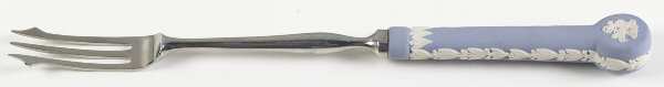 Cream Color on Lavender (Pale Blue) Jasperware Pickle Fork by Wedgwood