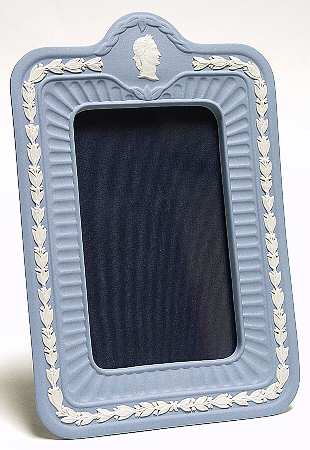 Cream Color on Lavender (Pale Blue) Jasperware 8" Picture Frame