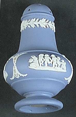 Cream Color on Lavender (Pale Blue) Jasperware Salt Shaker