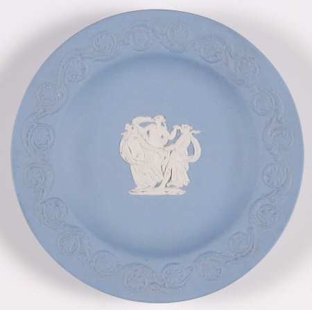 Cream Color on Lavender (Pale Blue) Jasperware Patrician Tray