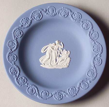 Cream Color on Lavender (Pale Blue) Jasperware Patrician Tray