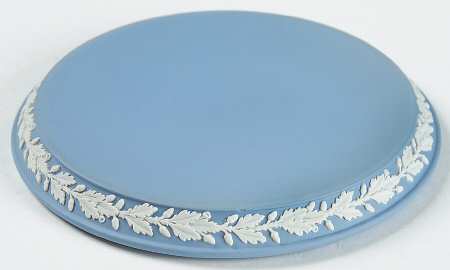 Cream Color on Lavender (Pale Blue) Jasperware Tea Pot Trivet