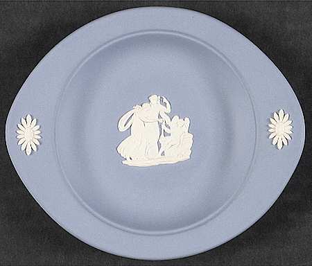Cream Color on Lavender (Pale Blue) Jasperware Barlaston Tray