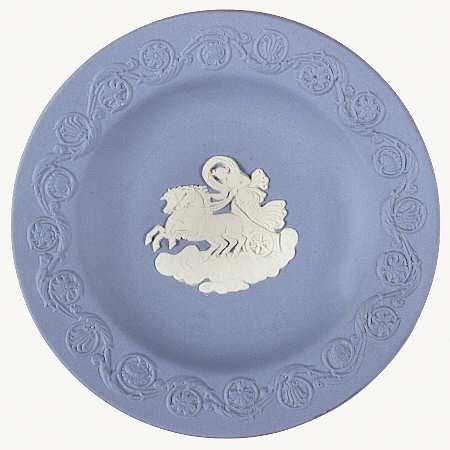 Cream Color on Lavender (Pale Blue) Jasperware Patrician Tray