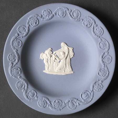 Cream Color on Lavender (Pale Blue) Jasperware Patrician Tray
