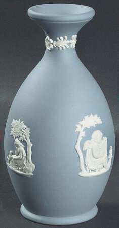 Cream Color on Lavender (Pale Blue) Jasperware Arcadian Bud Vase