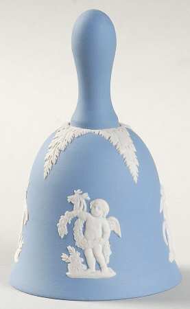 Cream Color on Lavender (Pale Blue) Jasperware Bell