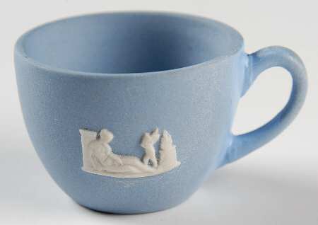 Cream Color on Lavender (Pale Blue) Jasperware Miniature Cup Only