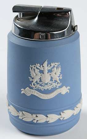 Cream Color on Lavender (Pale Blue) Jasperware Cigarette Lighter