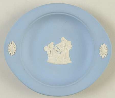 Cream Color on Lavender (Pale Blue) Jasperware Barlaston Tray