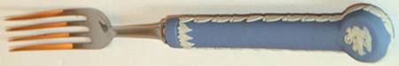 Cream Color on Lavender (Pale Blue) Jasperware Individual Salad Fork